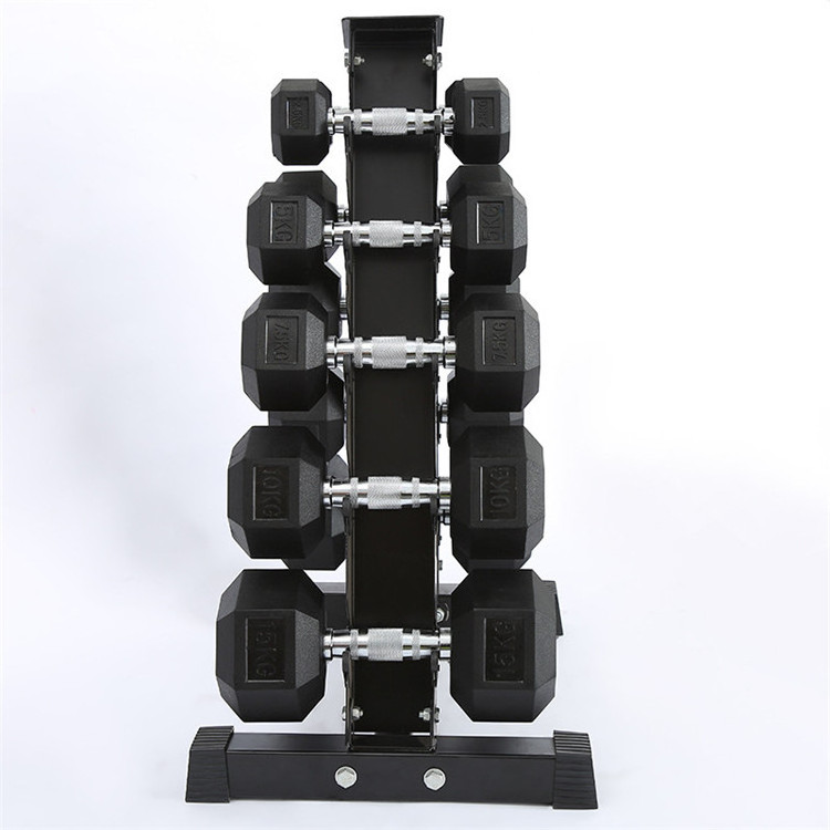 10kg Black Rubber 10 Lbs Dumbbell 7.5 Kg Hex Dumbbells Lbs Tree Gym 10 Pairs Dumbbell Rack