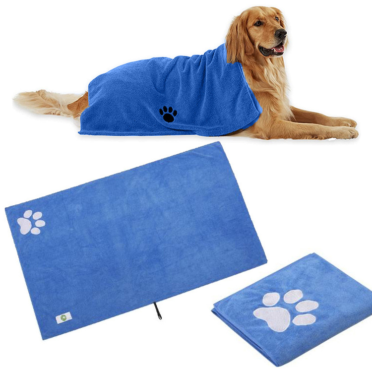 100% Polyester Dog Towel Soft Washable Quick Dry Absorbent Custom Microfiber Pet Towel