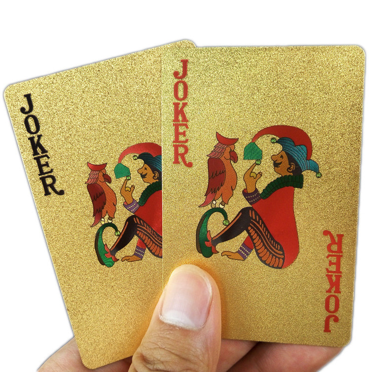 High Quality Personalized Logo 24K Golden Poker Cards Gold Foil Professional Luxury Playing Cards