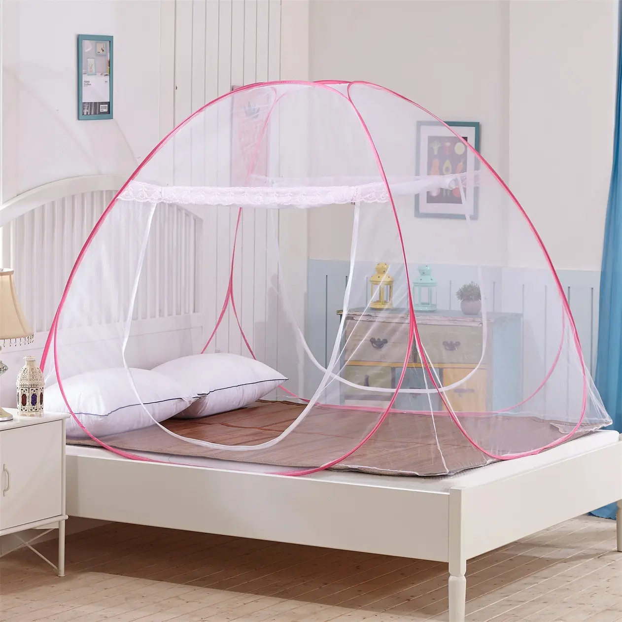 Wholesale Wedding Folding Window Door Home School Summer Portable Bed Canopy Mosquito Net with Zipper