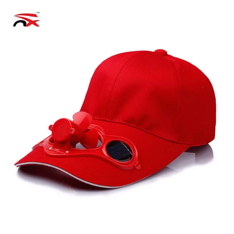 Nuoxin New Style China Outdoor Summer Man Fishing Cooling White Sun Cap Solar Power Hat with Solar Fan