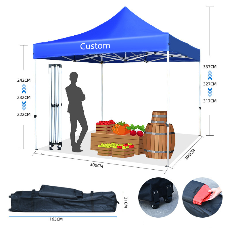 Outdoor Custom Easy Folding Pop Up Heavy Duty Instant Aluminum Shelter Red Trade Show Canopy Tent 10*10 With Sidewalls