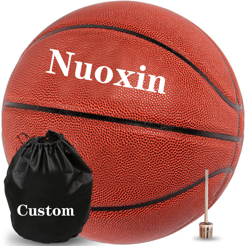 Professional Custom Your Own Basketball Promotion Bulk Construction Streetball Size 7 Rubber Basketball For School Training