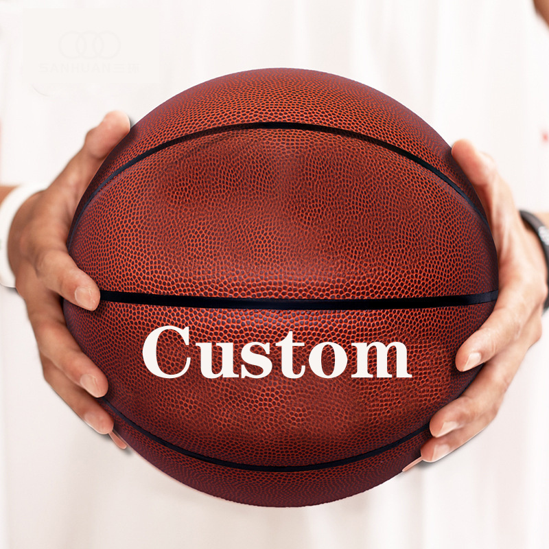 Professional Custom Your Own Basketball Promotion Bulk Construction Streetball Size 7 Rubber Basketball For School Training