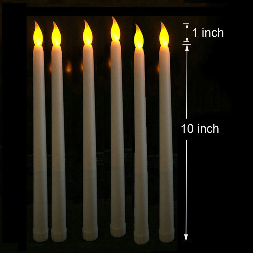 Ivory Taper Candles Flickering Remote Battery Operated Led Warm 3D Flameless Pillar Battery Led Candles for Decor