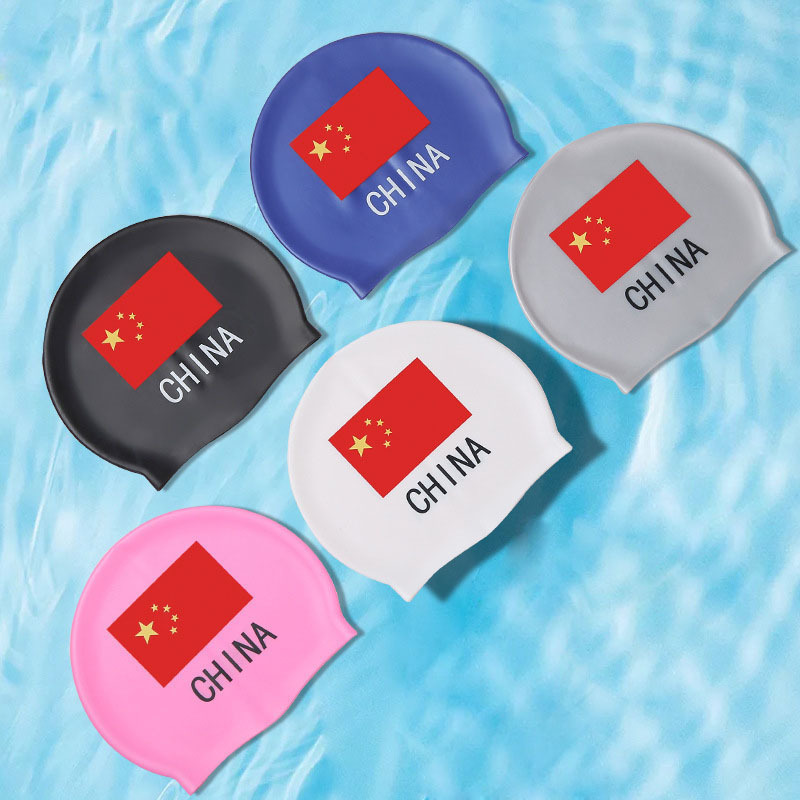 Sublimation Design Colorful Waterproof Fashion Suitable Seamless Hat Silicone Swimming Cap