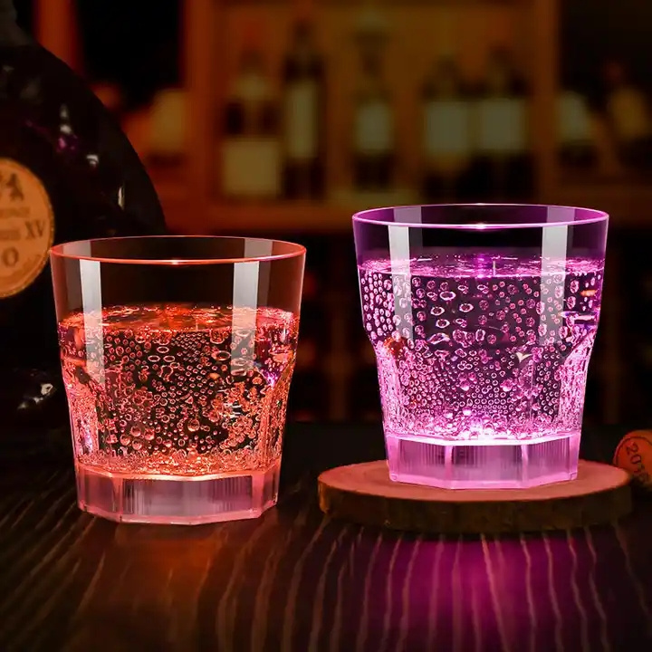 Light Up Liquid Led Activated  flashing cup Plastic Blinking Whisky Beer Wine Water glasses for drinking Tumbler Cups  for Bar P