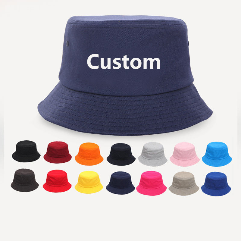 Wholesale Custom Embroidery Washed Plus Size Bucket Hat Unisex Sun Hat Wide Brim Fisherman Cap For Men Women Teens Outdoor