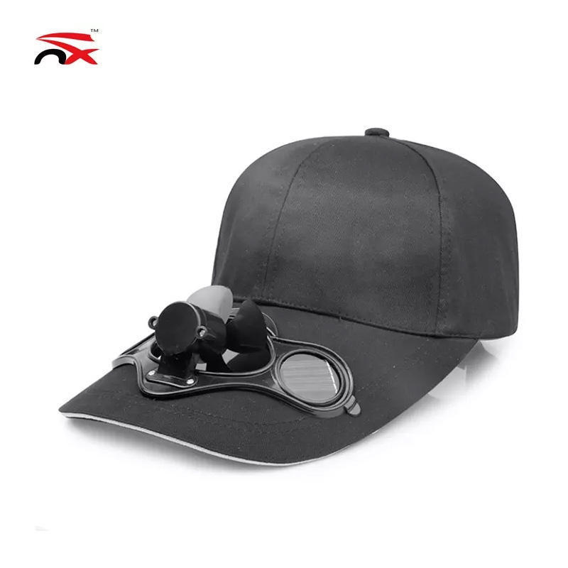 Nuoxin New Style China Outdoor Summer Man Fishing Cooling White Sun Cap Solar Power Hat with Solar Fan