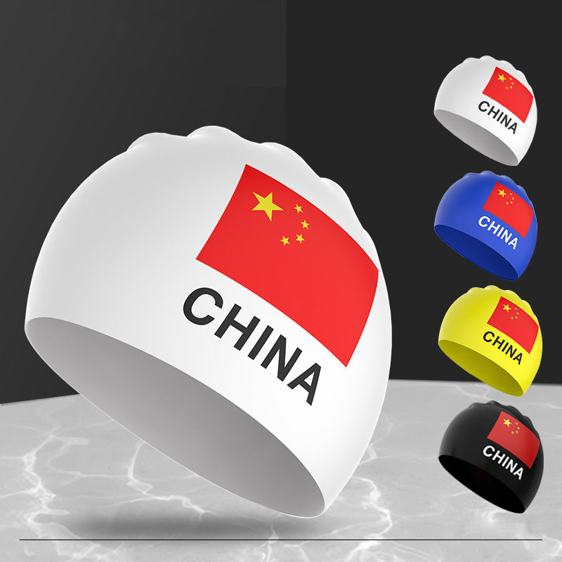 Sublimation Design Colorful Waterproof Fashion Suitable Seamless Hat Silicone Swimming Cap