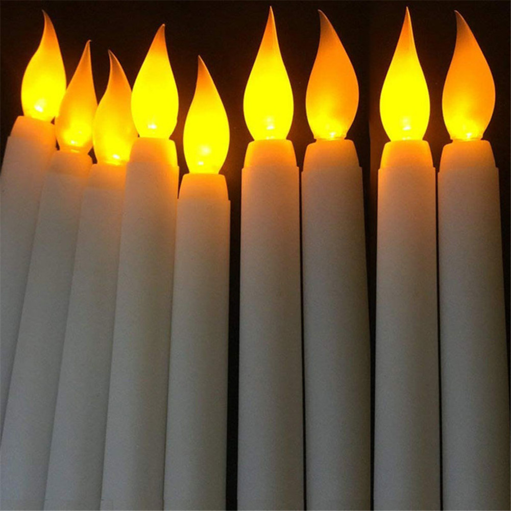 Ivory Taper Candles Flickering Remote Battery Operated Led Warm 3D Flameless Pillar Battery Led Candles for Decor