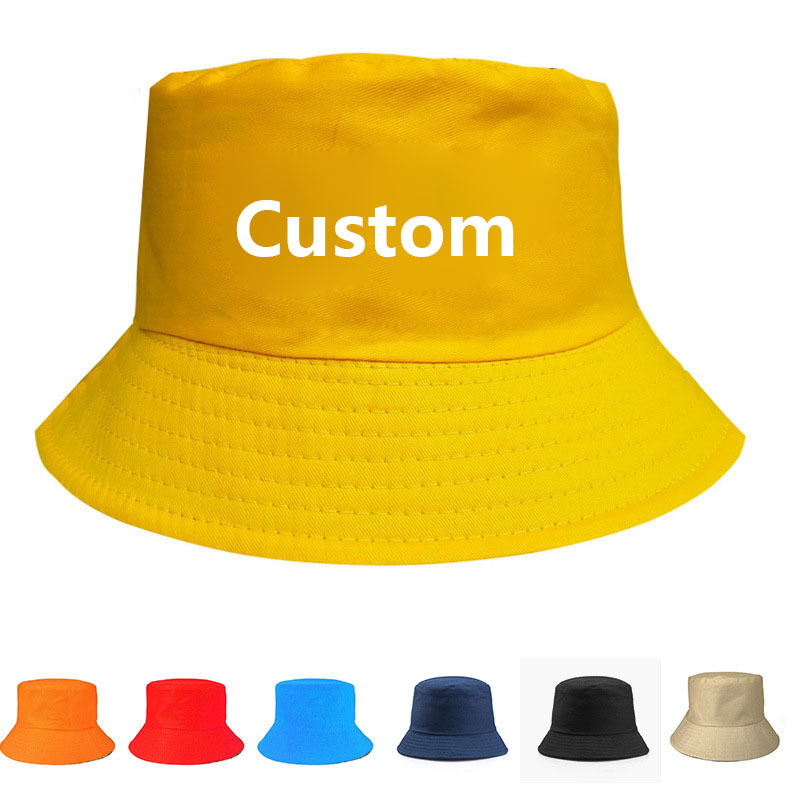 Wholesale Custom Embroidery Washed Plus Size Bucket Hat Unisex Sun Hat Wide Brim Fisherman Cap For Men Women Teens Outdoor