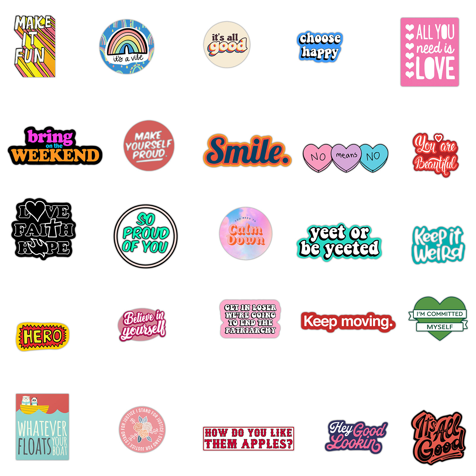 50 Pcs Inspirational Phrases Inspirational Quotes Stickers Labels Laptop Scrapbooking Notebook Inspirational Positive Sticker