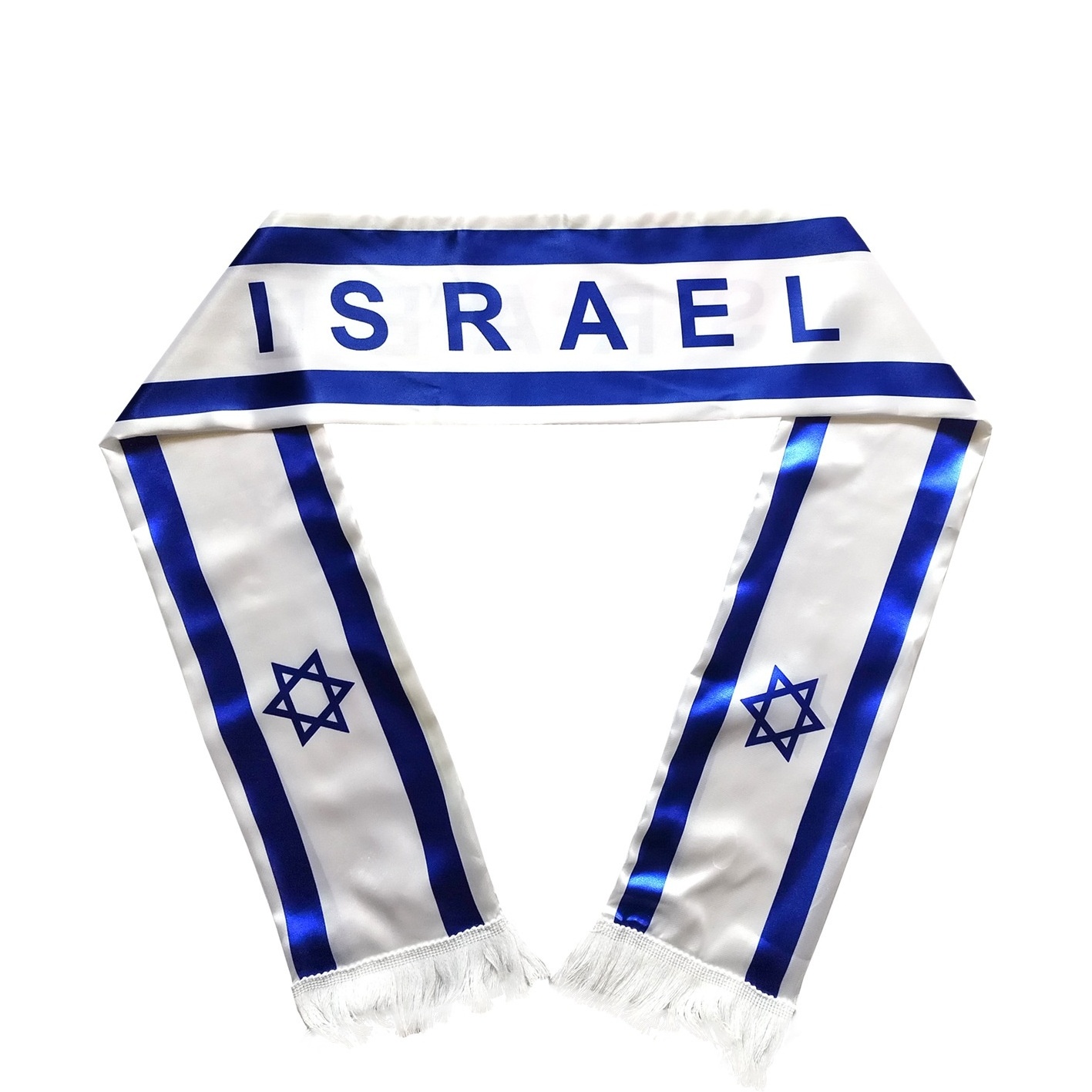 Nuoxin Hot Sale Custom Satin Scarf 15*145 Cm Israel Scarf 100% Polyester Country Flag Scarf