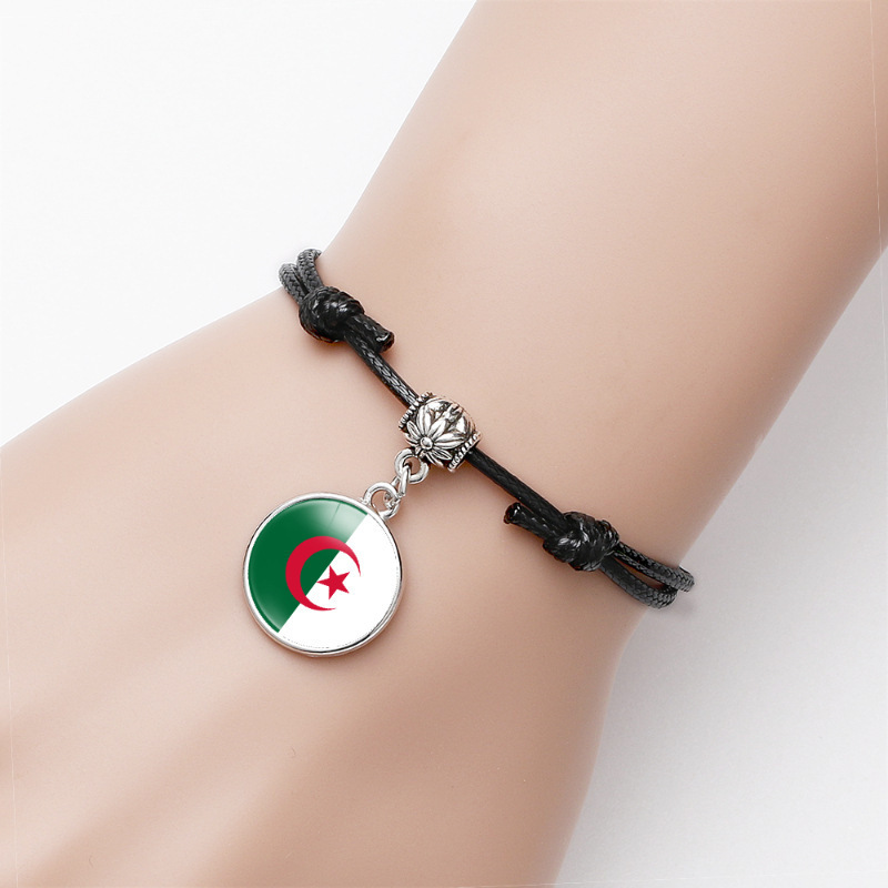 Nx Wholesale African Country Flag Beaded Bracelet Unisex Hand with Custom Bracelets Logo Country Flags National Flag Bracelet