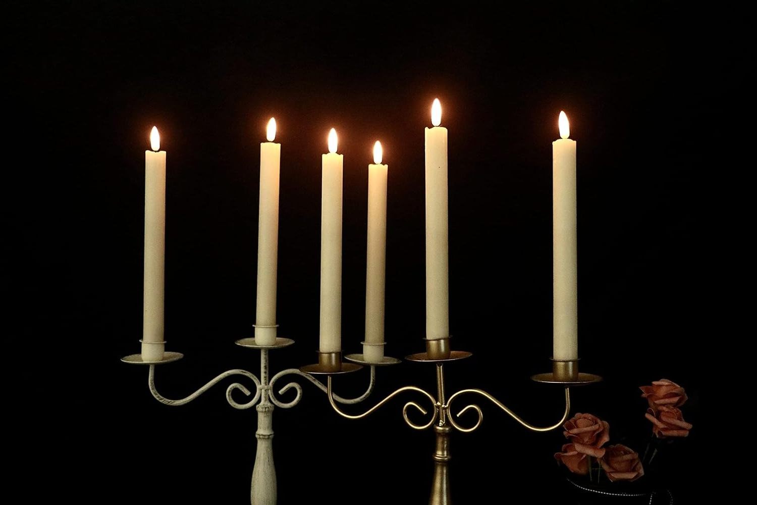 10inch LED Flameless Taper Candle Battery Operated Flickering Candlestick Electric Long Candles for Wedding Home