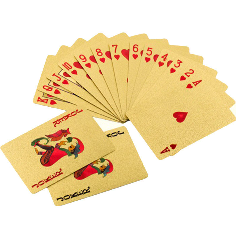 High Quality Personalized Logo 24K Golden Poker Cards Gold Foil Professional Luxury Playing Cards