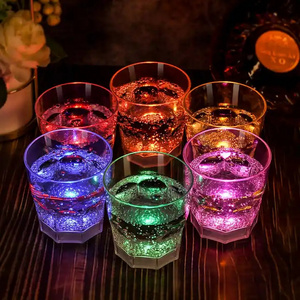 Light Up Liquid Led Activated  flashing cup Plastic Blinking Whisky Beer Wine Water glasses for drinking Tumbler Cups  for Bar P