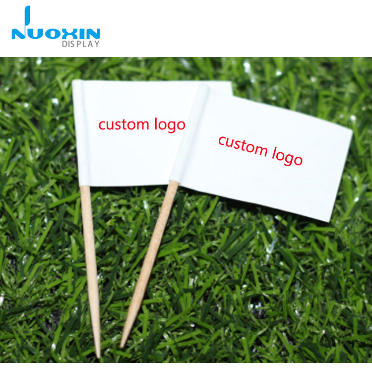 Custom your logo paper toothpick flags with wooden stick