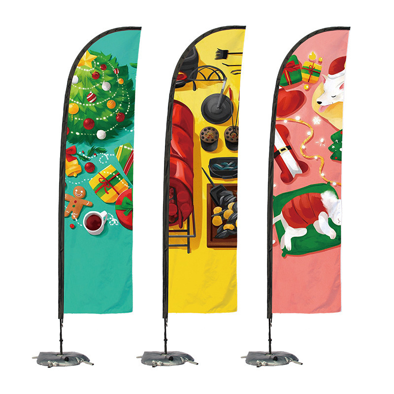 Nuoxin flying rectangle shape beach flag vierge chair personalized blank feather flag printing heavy duty teardrop banner