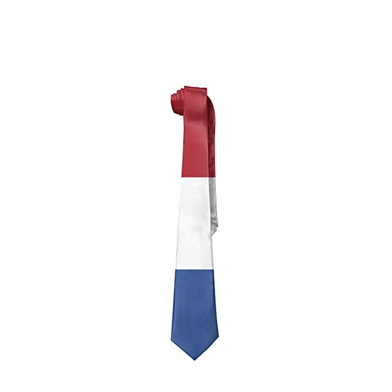 Bulk Wholesale Custom Black White Sar American Flag Making Neck Polyester Silk Ties Men For Promotion