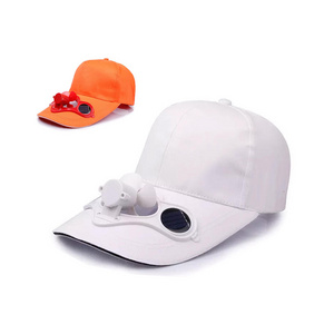 Nuoxin New Style China Outdoor Summer Man Fishing Cooling White Sun Cap Solar Power Hat with Solar Fan