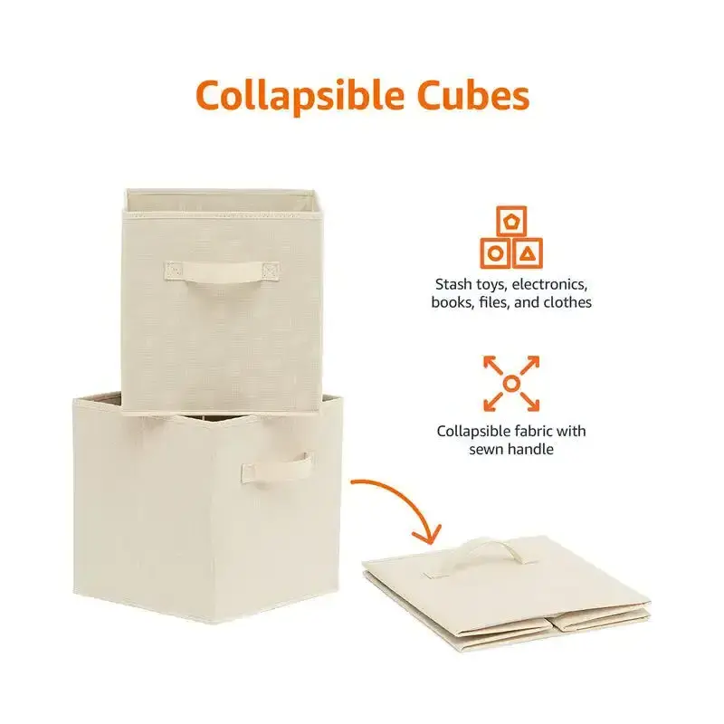 High Quality Collapsible Storage box Foldable Non Woven Home Decorative Organizer File Cube Storage Box Bin