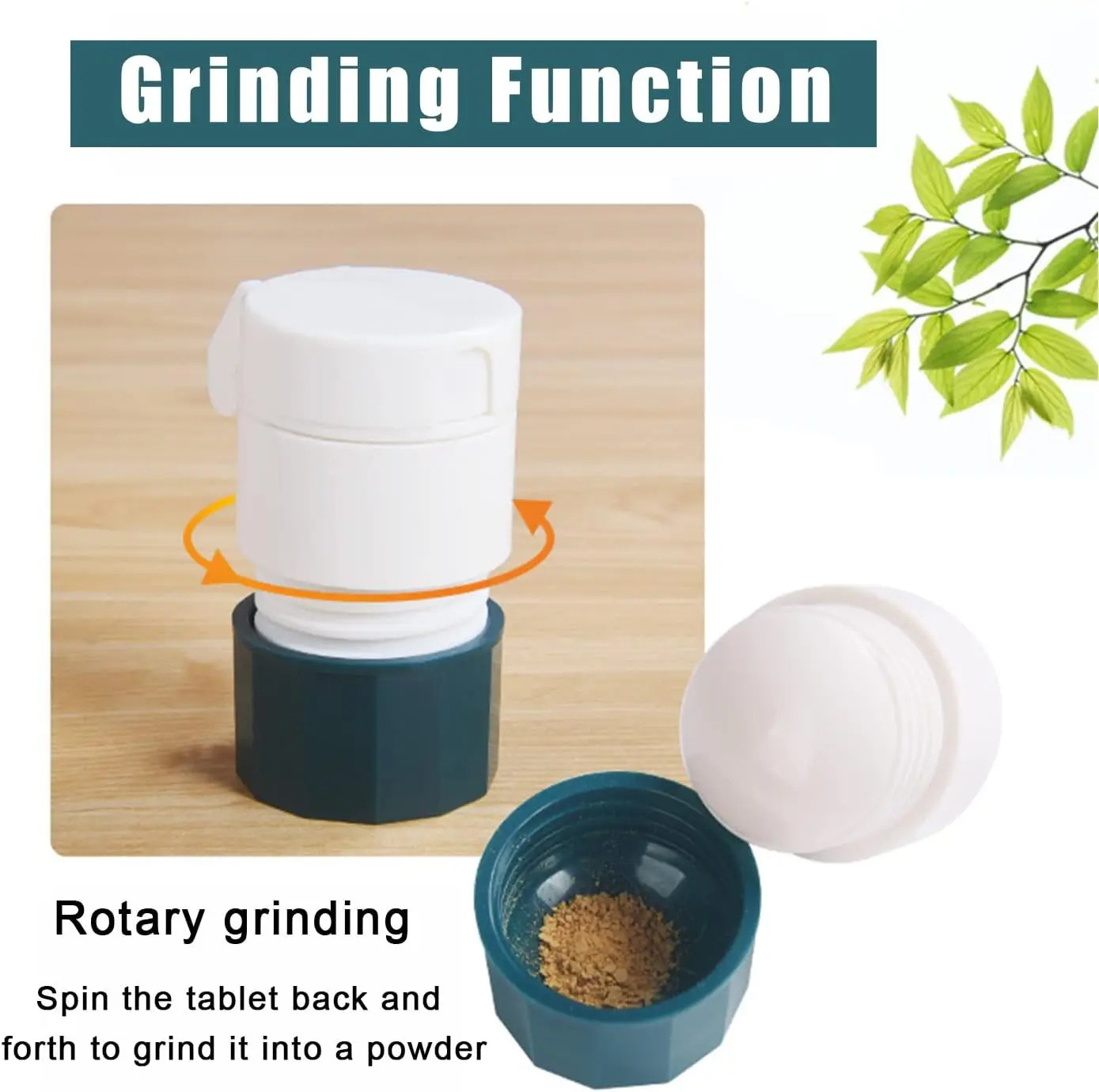 Promotional Portable Pill Box With Grinder Cutter Splitter Medicine Divider Crusher Cutting Large Pills In Half