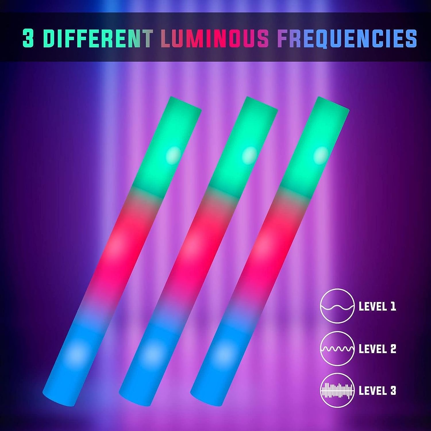 Custom Wholesale Party Supplies 3 Models Multi-color Flashing Foam Led Light Up Foam Sticks Led Foam Glow Stick