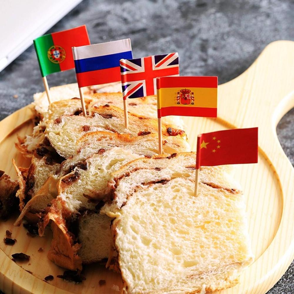 Wholesale Eco-friendly Mini Flag Toothpick with Wood Pole