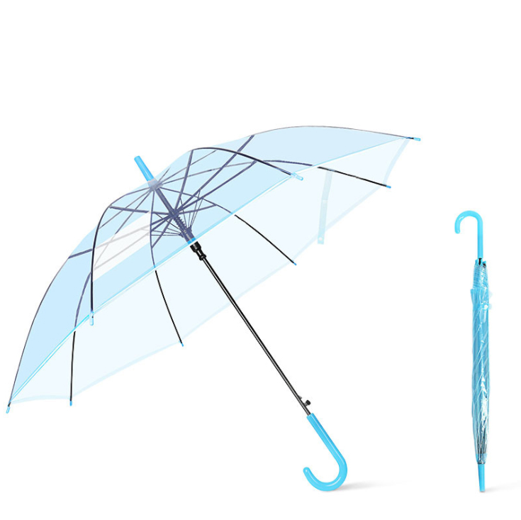 Factory Direct Sales Transparent Clear Automatic Open Straight Folding Sun Rain Umbrella For Promotional