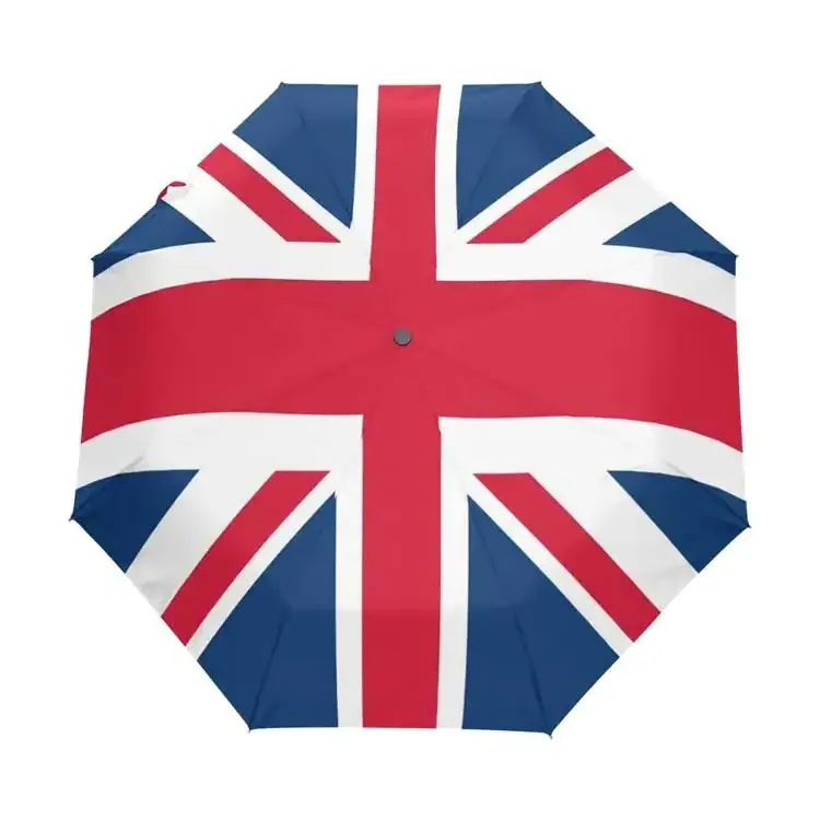 Factory Direct Sales Windproof National Flag Folding Automatic Umbrella With Logo Printing