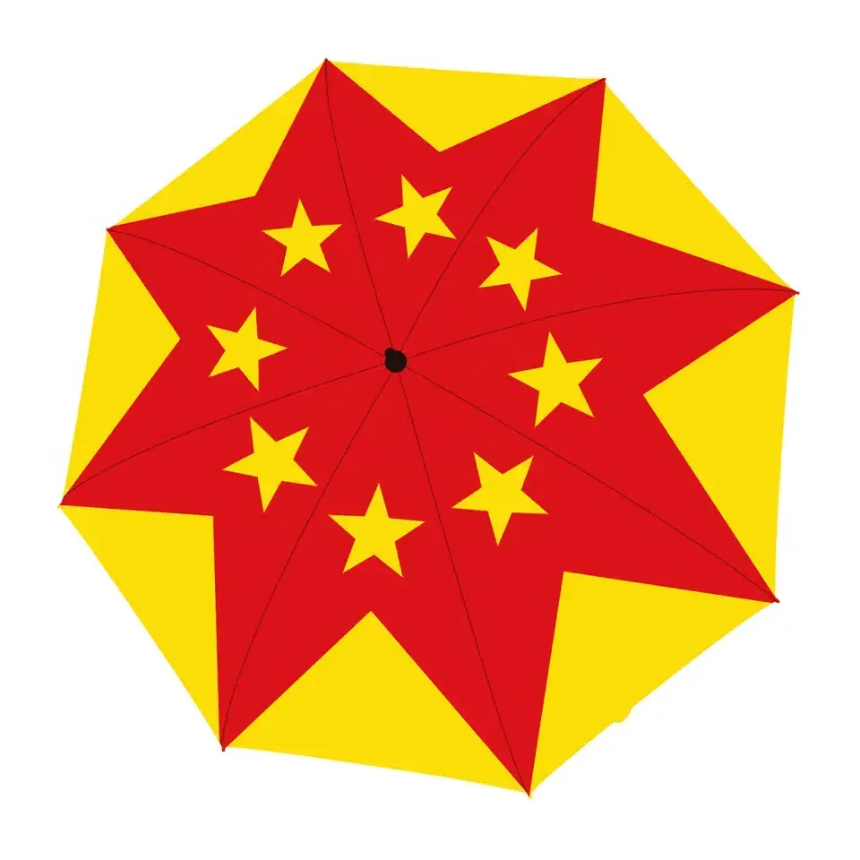 Factory Direct Sales Windproof National Flag Folding Automatic Umbrella With Logo Printing