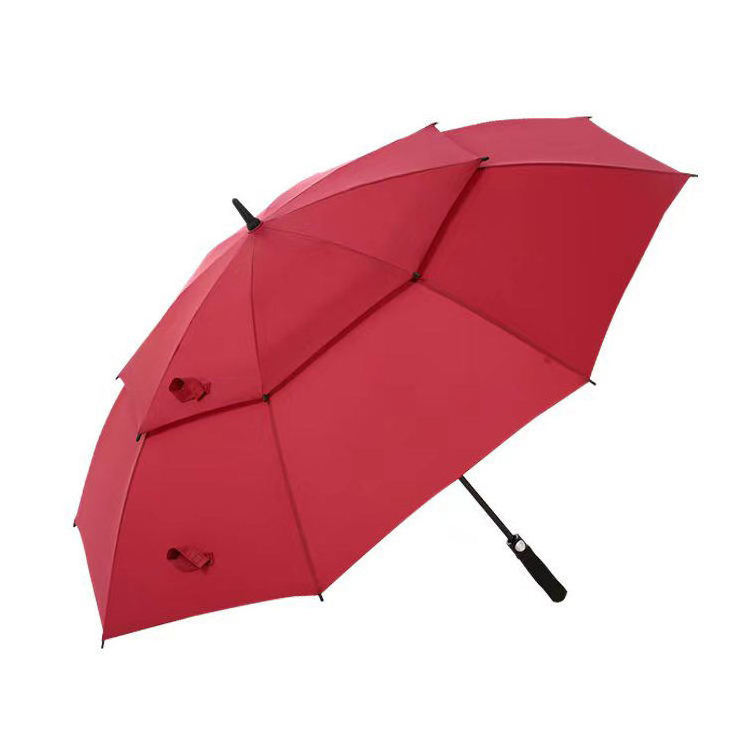 Wholesale Custom Extra Large Oversize  Double Canopy Vented Windproof Wind Resistant Golf Umbrellas With Logo Printing