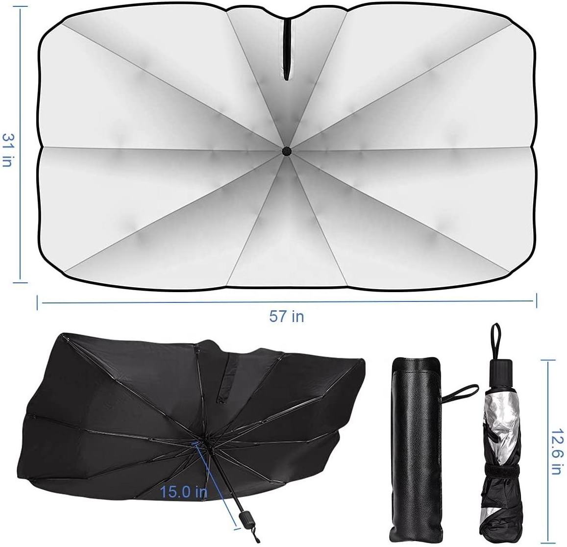 Custom Parasol Retractil Retractable Automatic Foldable Car Umbrella Sun Shade Cover for Windshield Foldable