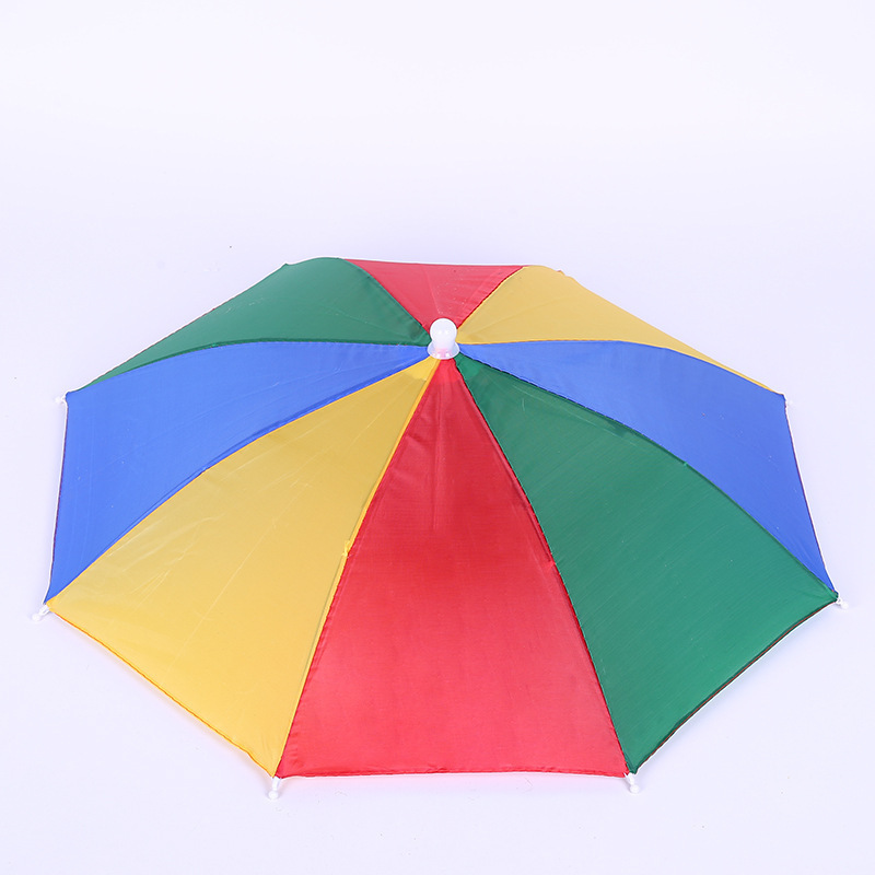 Small Umbrella Compact Custom Logo Head Hat Umbrella Headwear Cap Umbrella Hats Head for Fishing Hiking Beach Camping