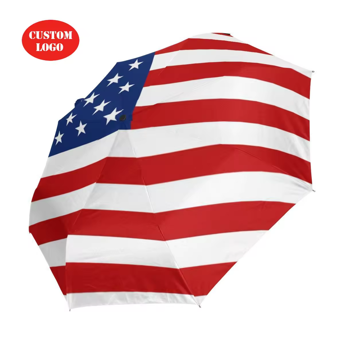 2024 Professional Outdoor Three Folding American Flag Umbrellas for  Election Event Supply