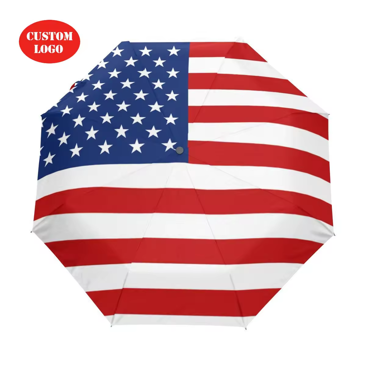 2024 Professional Outdoor Three Folding American Flag Umbrellas for  Election Event Supply