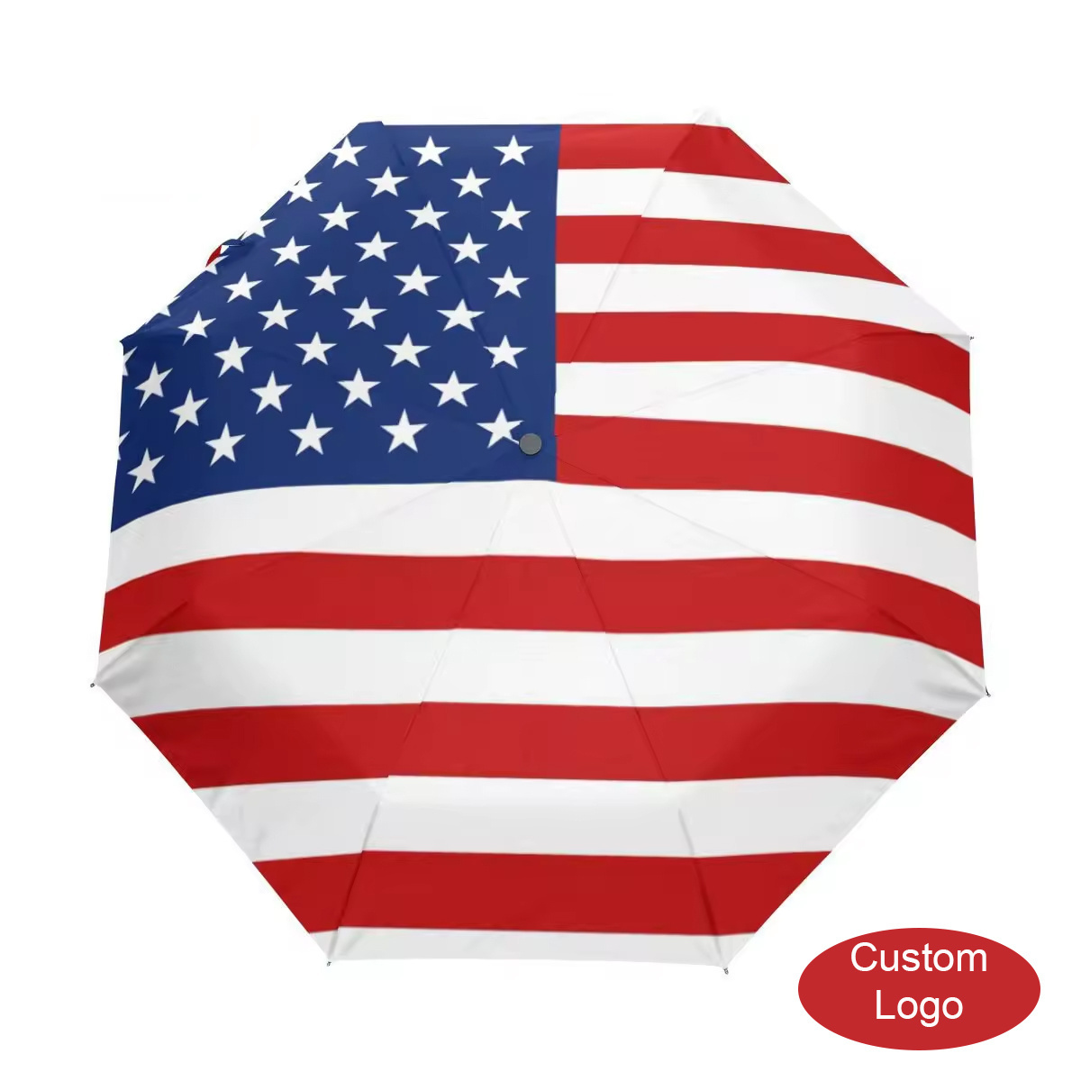 Custom Colourful USA America Umbrella Logo Fold Windproof Hands Free Umbrella Fabric Umbrellas