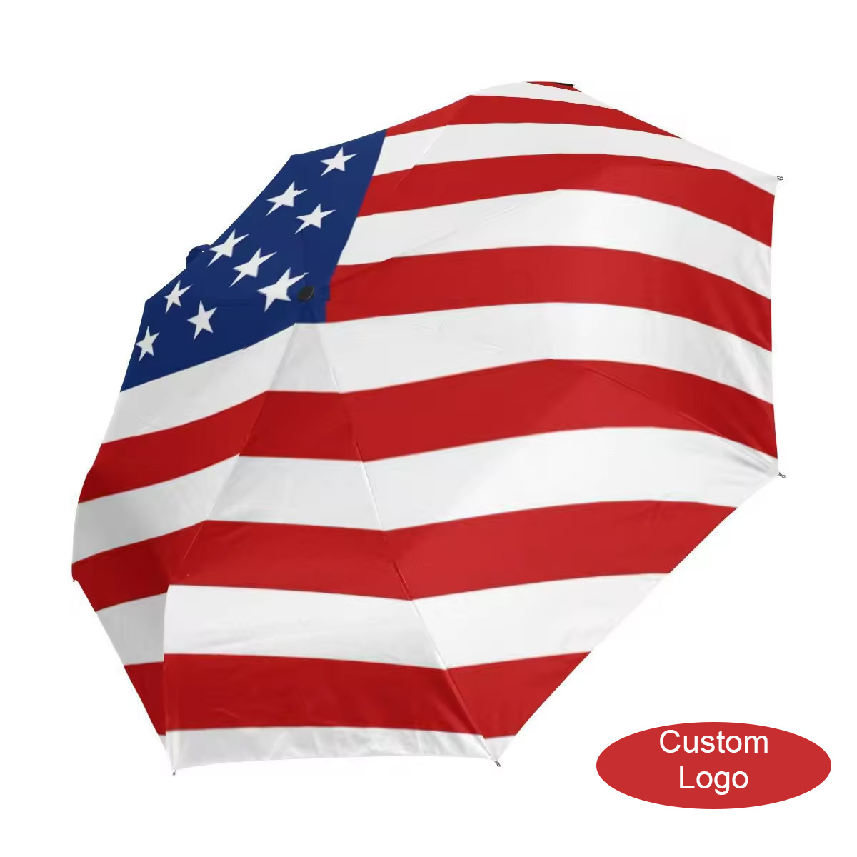 Custom Colourful USA America Umbrella Logo Fold Windproof Hands Free Umbrella Fabric Umbrellas