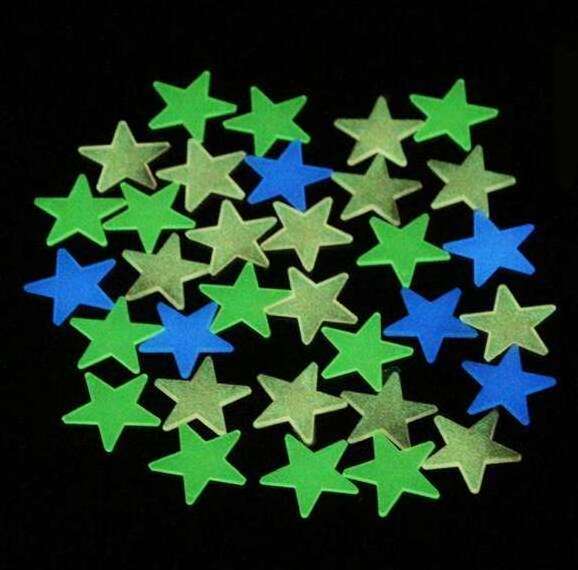 Factory Wholesale Light Up In The Dark 3D Luminous Star Glowing Wall Stickers For Home Decoration