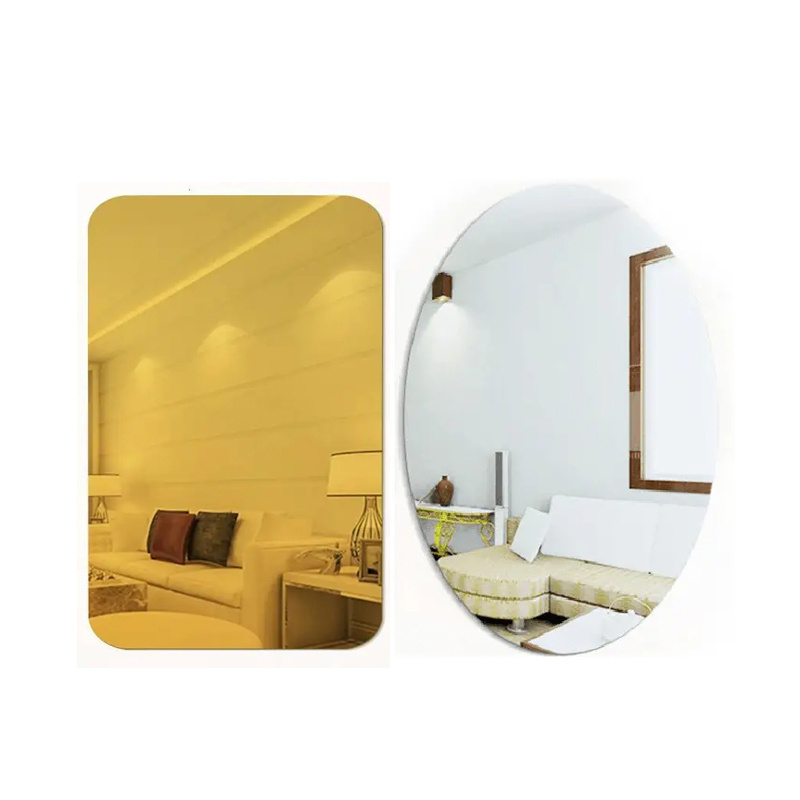 Custom Luxury Deco Bathroom Acrylic Large Gold Adhesive Fitness Mirrors Reflective Self-Adhesive Wall Stickers for Kids Room