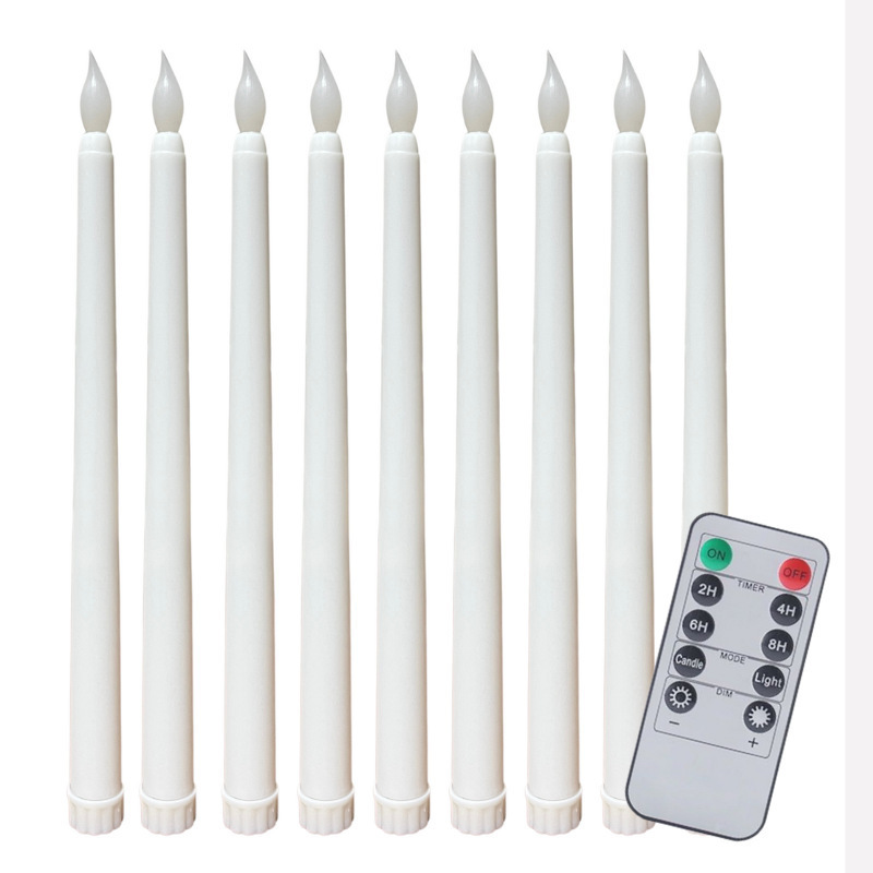 Wholesale Electronic Led Light Candles Plastic Long White LED Warm Candle with Battery Operated