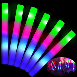 Custom Wholesale Party Supplies 3 Models Multi-color Flashing Foam Led Light Up Foam Sticks Led Foam Glow Stick