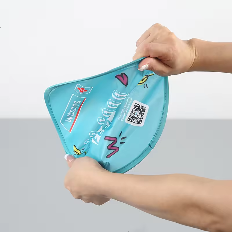 Cheap Customized Foldable Hand Fan Nylon Round Folding Hand Fan Different Colors Hand Fan for Promotion