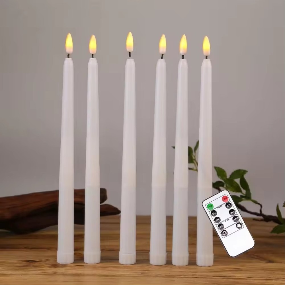 Wholesale Electronic Led Light Candles Plastic Long White LED Warm Candle with Battery Operated