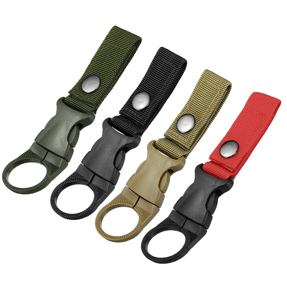 Outdoor Portable Belt Backpack Nylon Water Bottle Holder Clip Hanging Buckle Hook for Camping Traveling