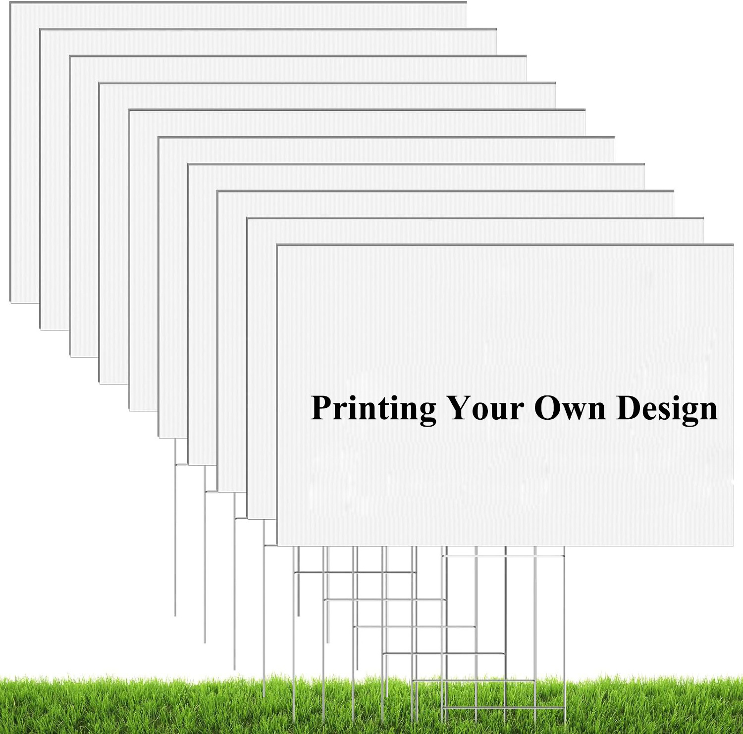 NUOXIN Wholesale Custom Blank Plastic Garden Yard Lawn Signs 18x24 with H-Stakes