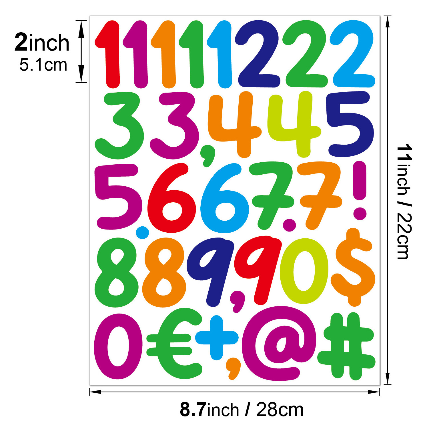 Children's Teaching  2inch DIY Vinyl Adhesive Letter Number Sticker Alphabet Wall Stickers For Decoration