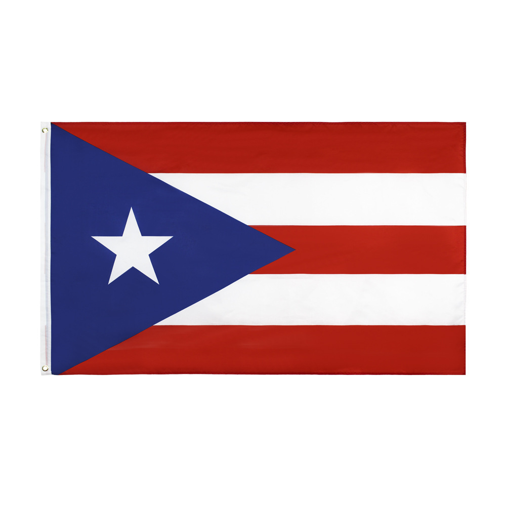 Wholesale Cheap Custom Flags 100% Polyester Silk Screen 3x5 Ft Puerto Rico Flag Pr Countries Flag With Brass Grommet